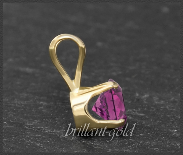 Anhänger 585 Gold Rhodolith d.rosa, 4,5,6,7mm